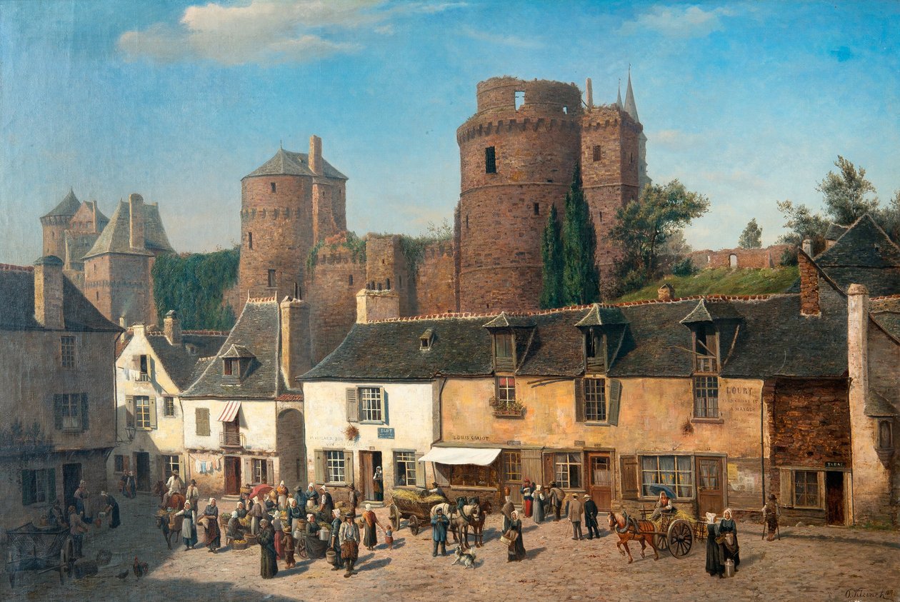Markt in Vitré door Oscar Kleineh