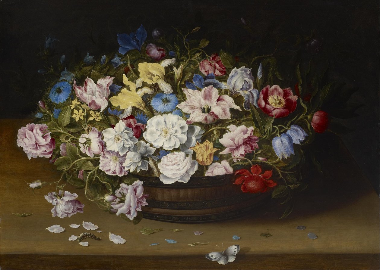 Mand met Bloemen door Osias the Elder Beert