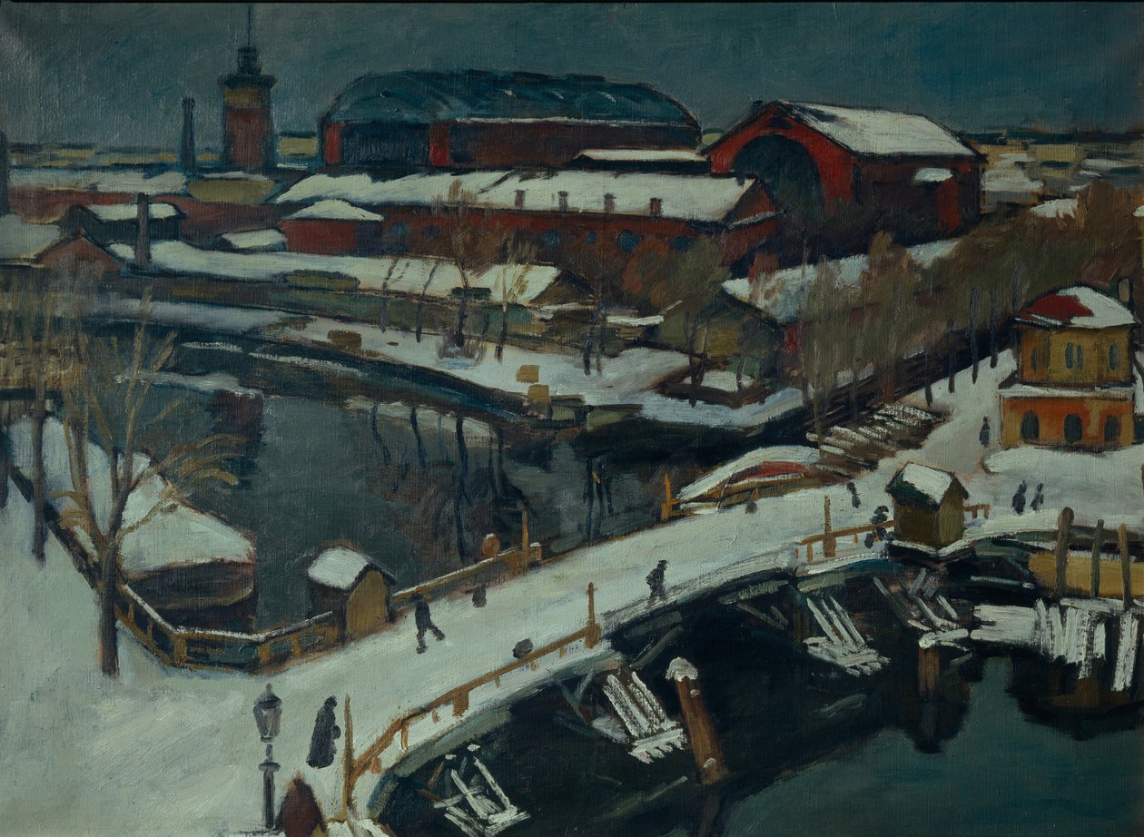 Winterlandschap. Petrograd, 1920 door Osip Emmanuilovich Braz