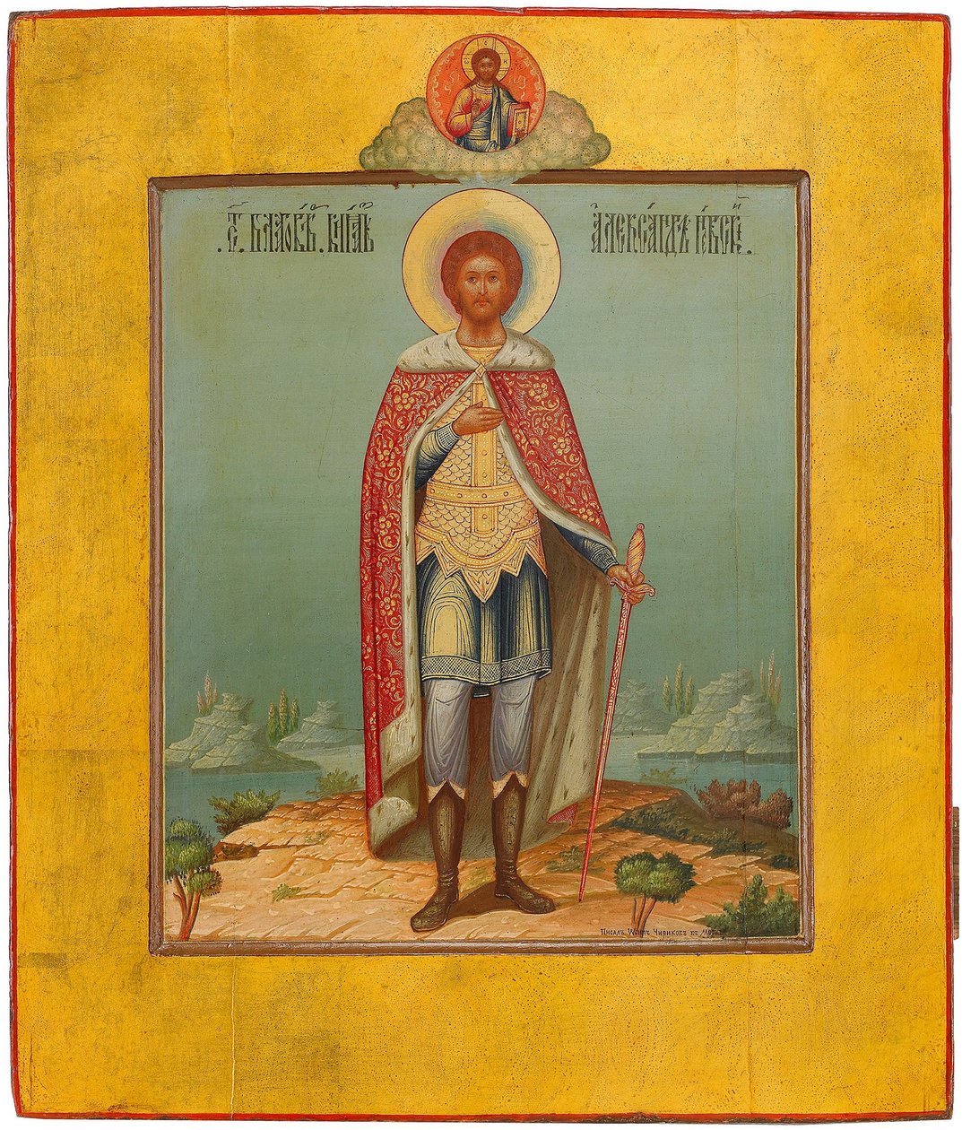 Sint Alexander Nevski, 19e eeuw door Osip Semionovich Chirikov