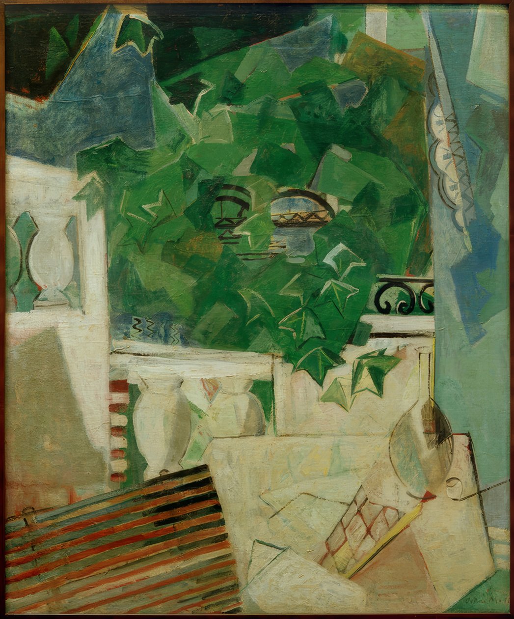 Landschap met witte terras door Oskar Moll