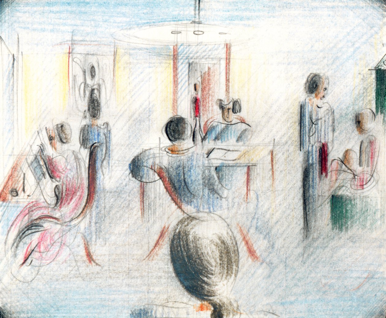 Figuren in een kamer, 1936 door Oskar Schlemmer