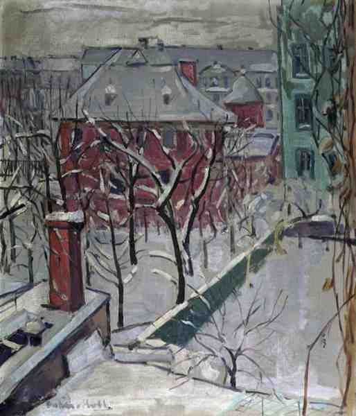 Winterlandschap door Oskar Moll