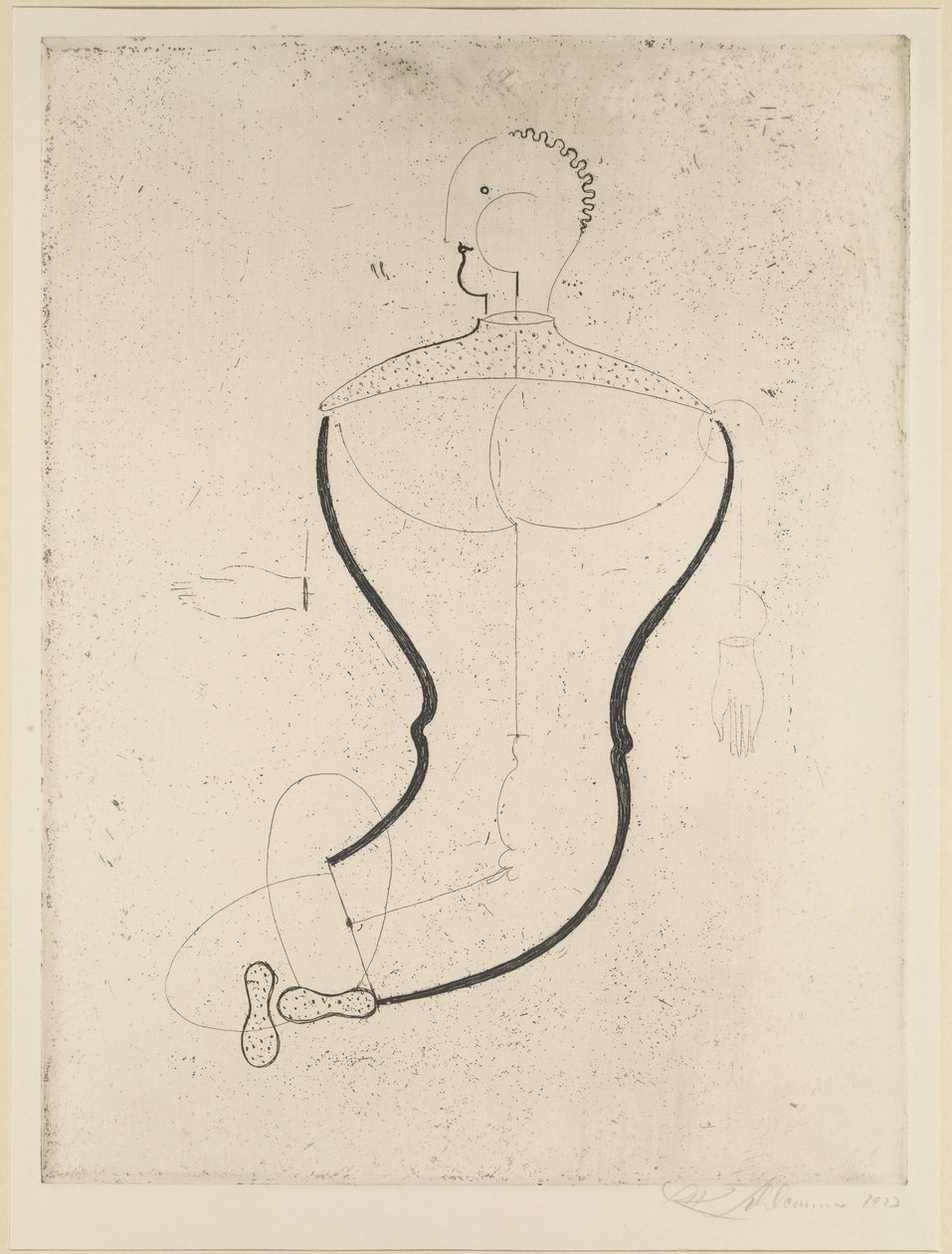 Abstracte figuur naar links, 1923 door Oskar Schlemmer