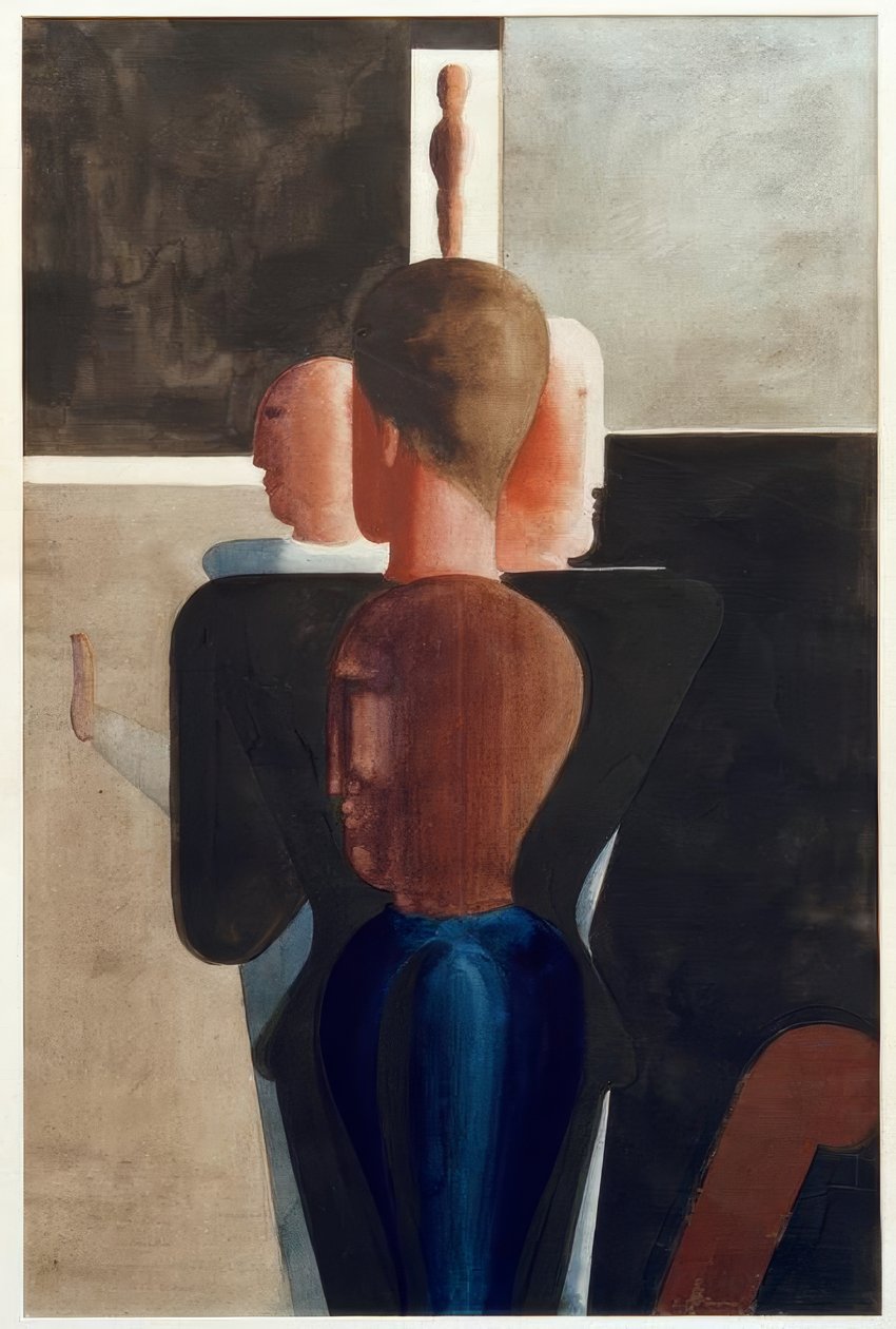 Concentrische groep in de ruimte door Oskar Schlemmer