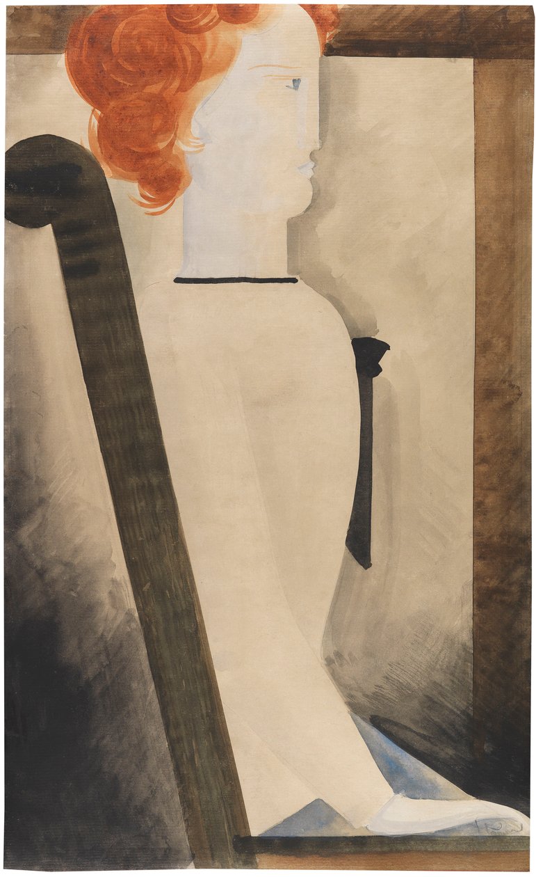 Zittende Vrouw, 1929 door Oskar Schlemmer