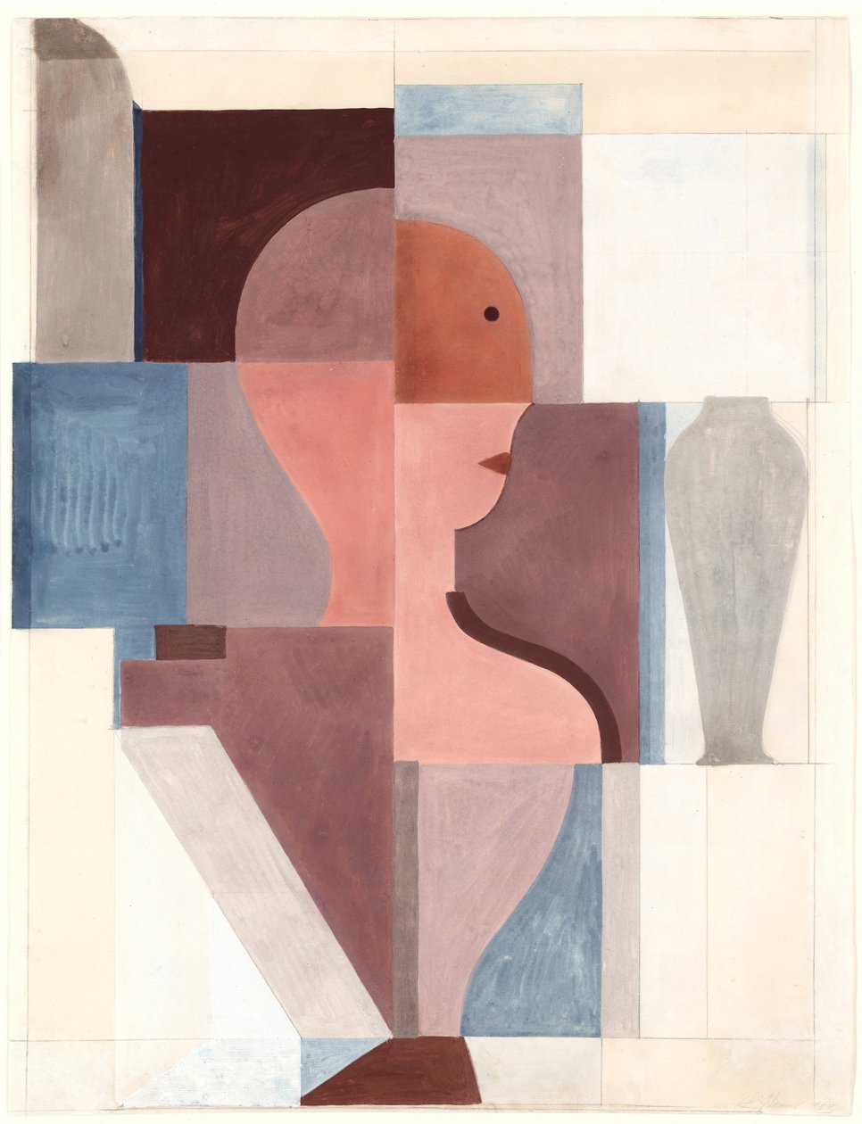 Gespleten halve figuur naar rechts, 1923 door Oskar Schlemmer