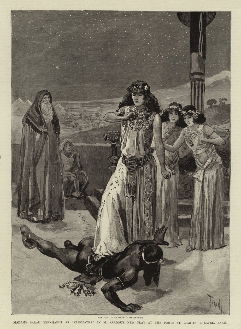 Madame Sarah Bernhardt als Cleopatra in M Sardou