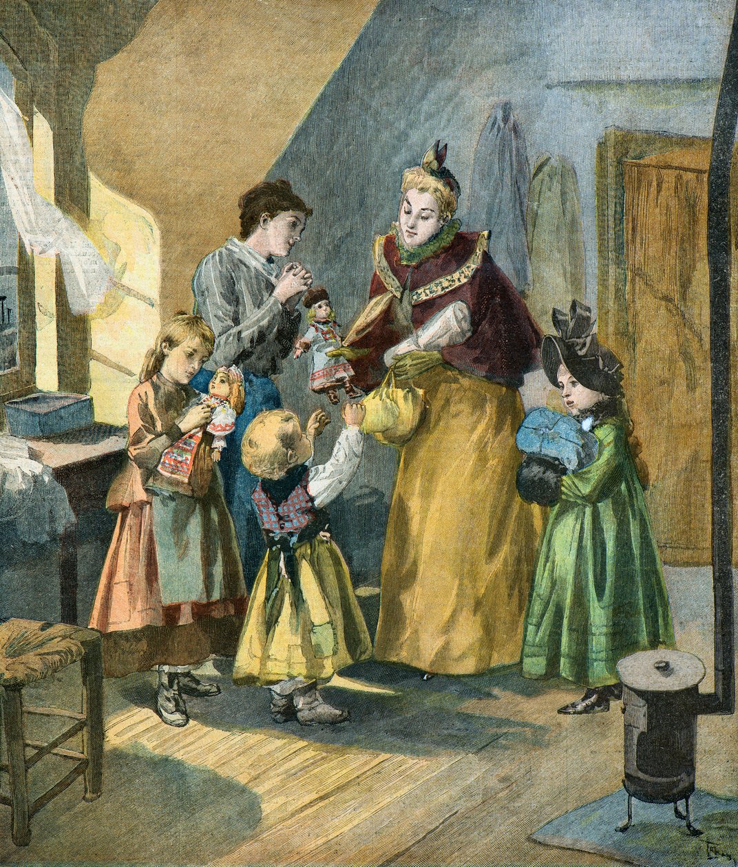 Liefdadigheid op eerste kerstdag door Oswaldo Tofani