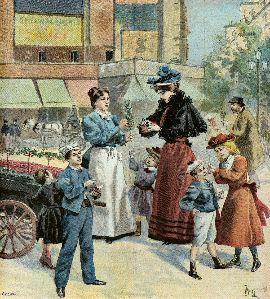Parijs in de lente,1895 (Illustratie) door Oswaldo Tofani