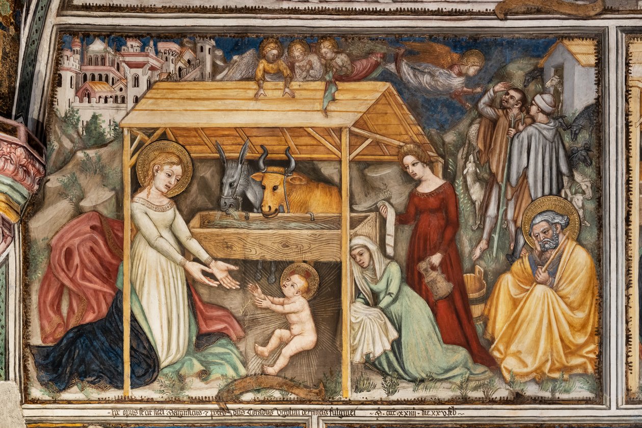 Detail: Geboorte door Ottaviano Nelli