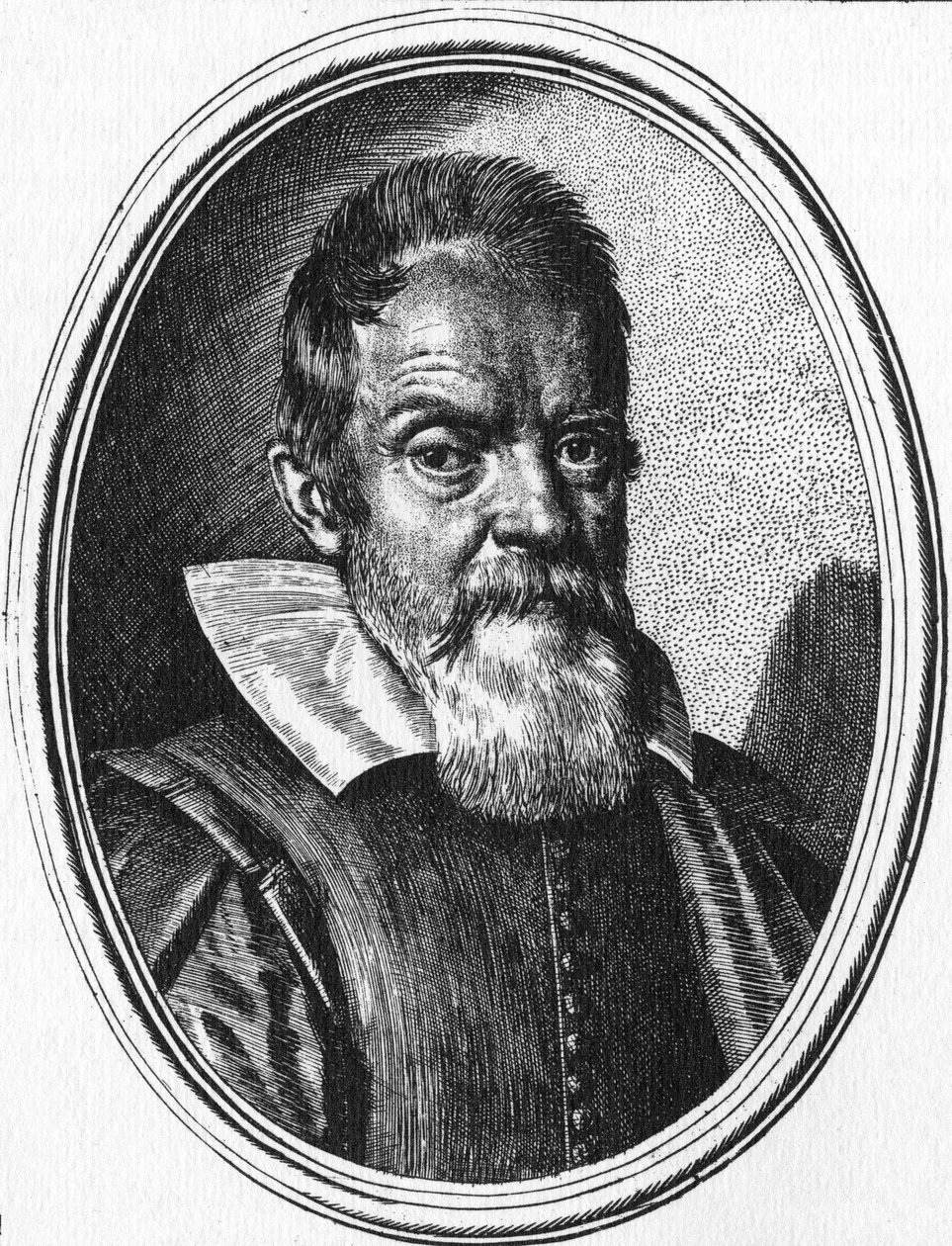 Galileo Galilei (gravure) door Ottavio (after) Leoni