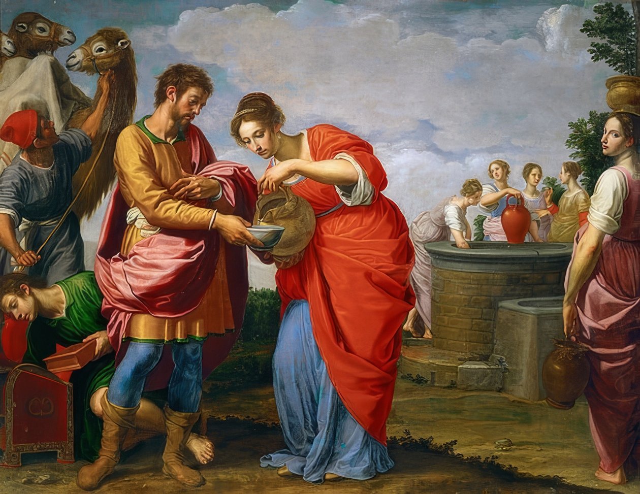 Rebekka en Elieser bij de bron. Rond 1626/27 door Ottavio Vannini