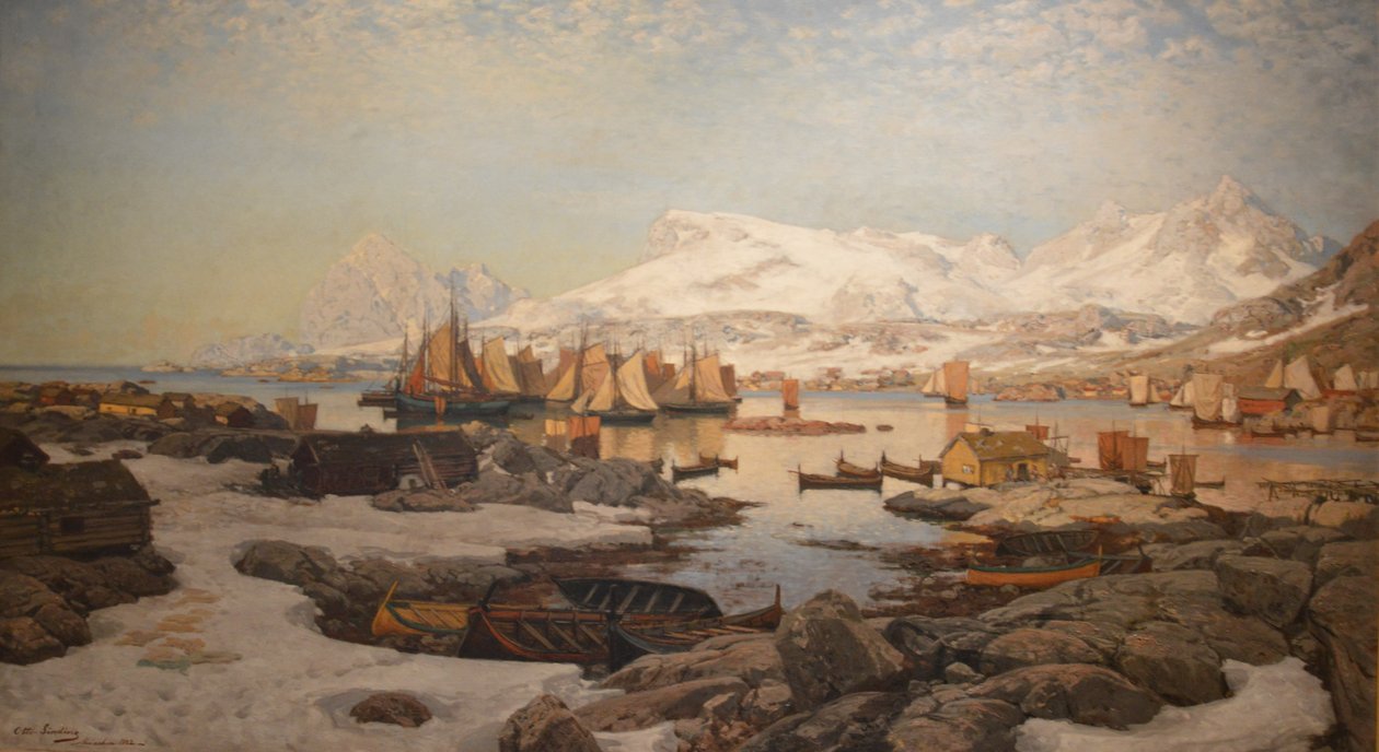 Lentedag in Lofoten door Otto Sinding