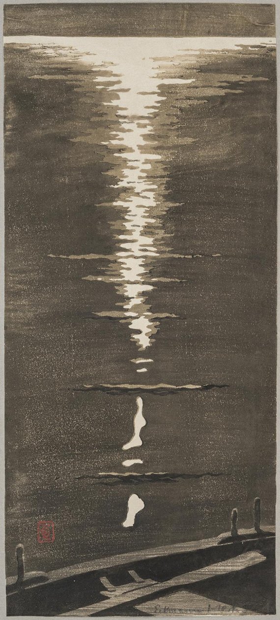 Maanlicht op zee door Otto Eckmann
