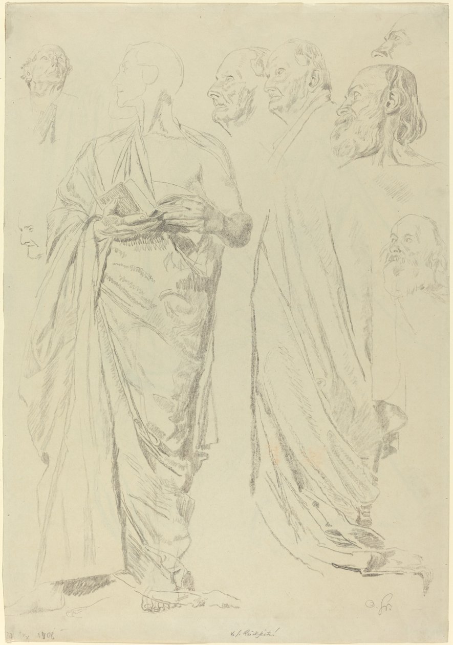 Studies van Mannen in Togas [recto] door Otto Greiner