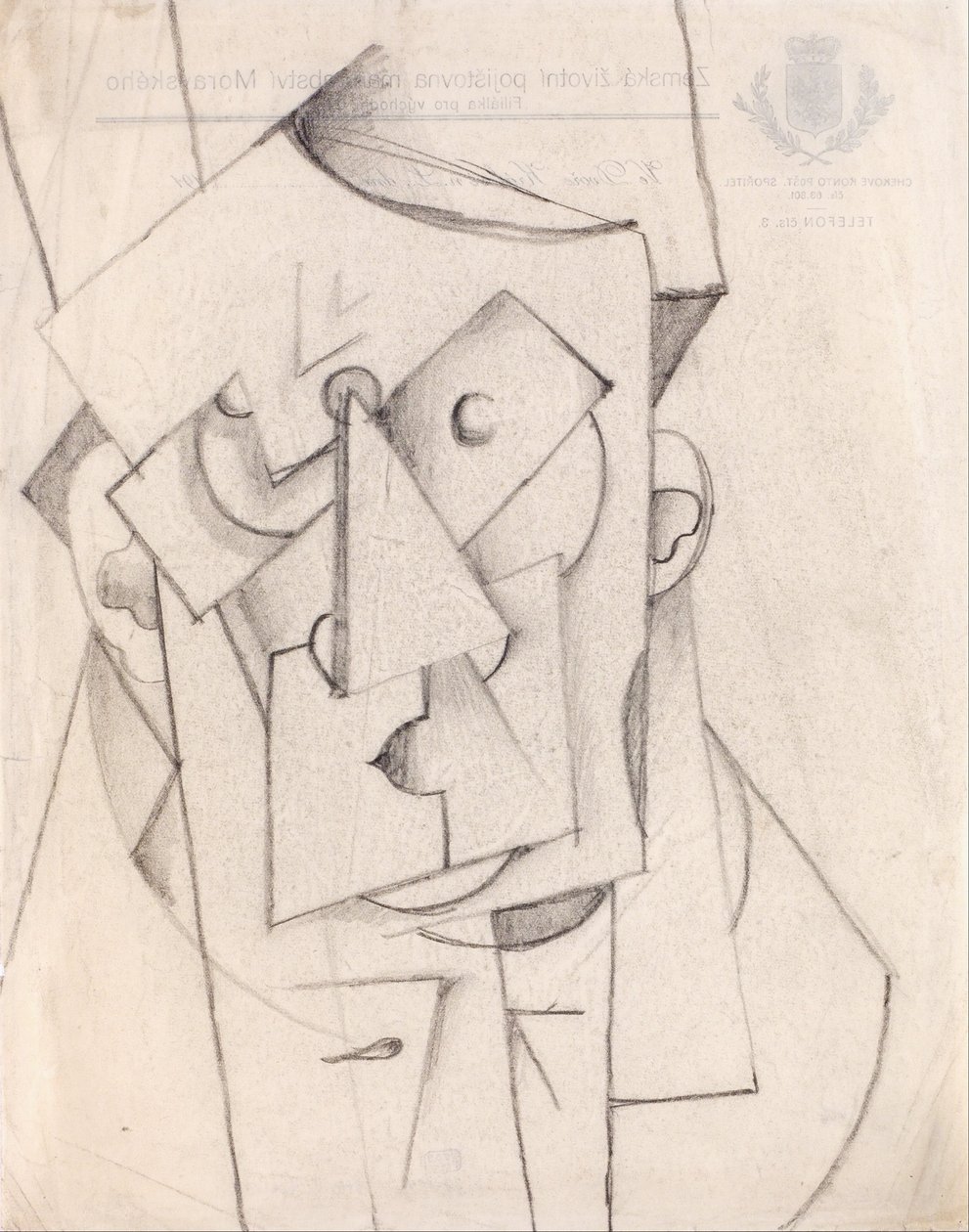 Kubistische compositie – Het hoofd door Otto Gutfreund
