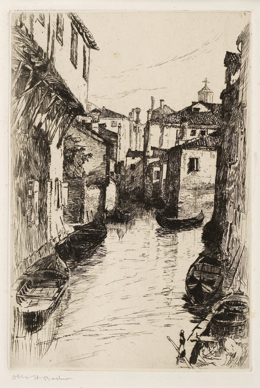 Een Kanaal in Venetië, ca. 1880-82 door Otto Henry Bacher