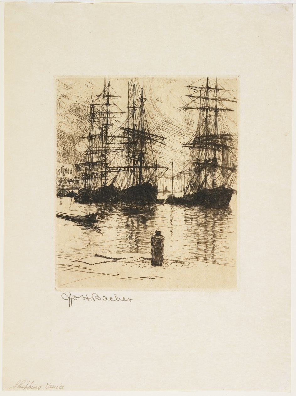 Scheepvaart, Venetië, 1879-1880 door Otto Henry Bacher