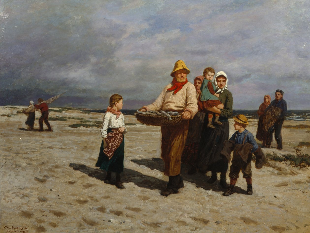 Visvangst door Otto Ludvig Sinding
