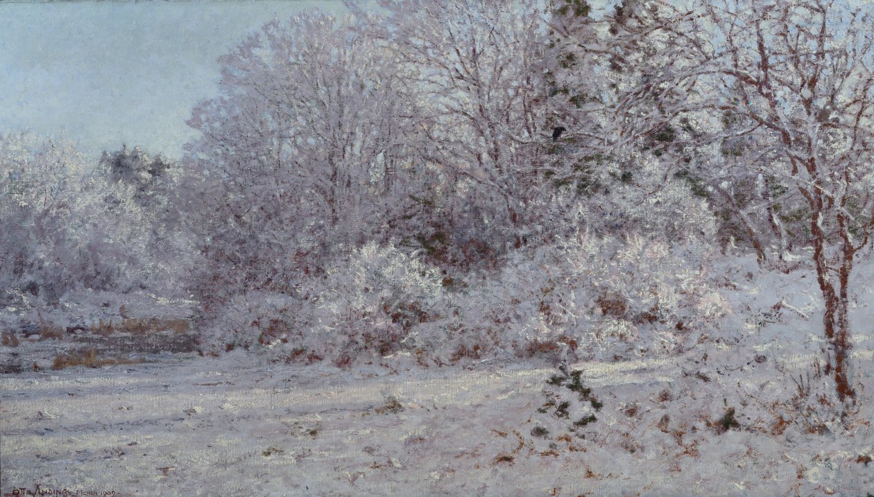 Sneeuw in München door Otto Ludvig Sinding