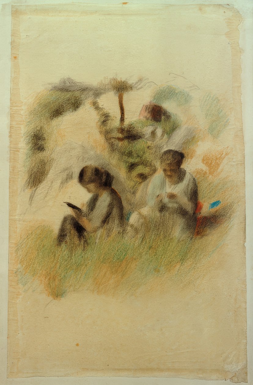 Twee vrouwen in landschap door Otto Meyer Amden