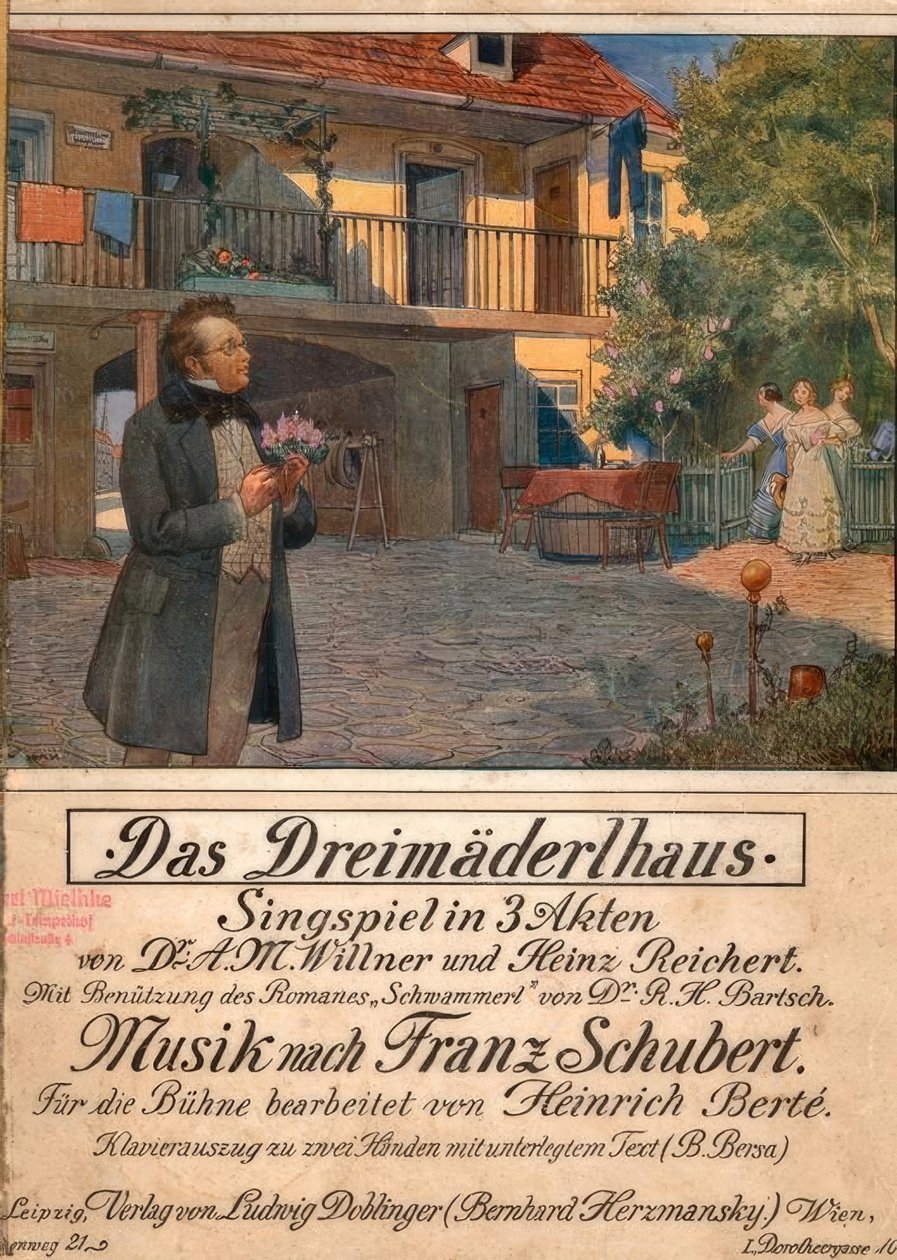 Berte, Dreimäderlhaus / Bladmuziek 1916 door Otto Robert Nowak