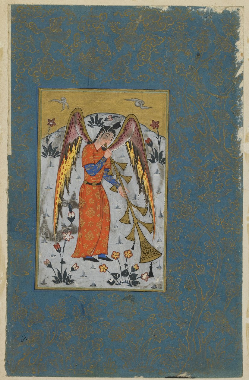 De Engel Israfil, ca. 1580-90 door Ottoman School