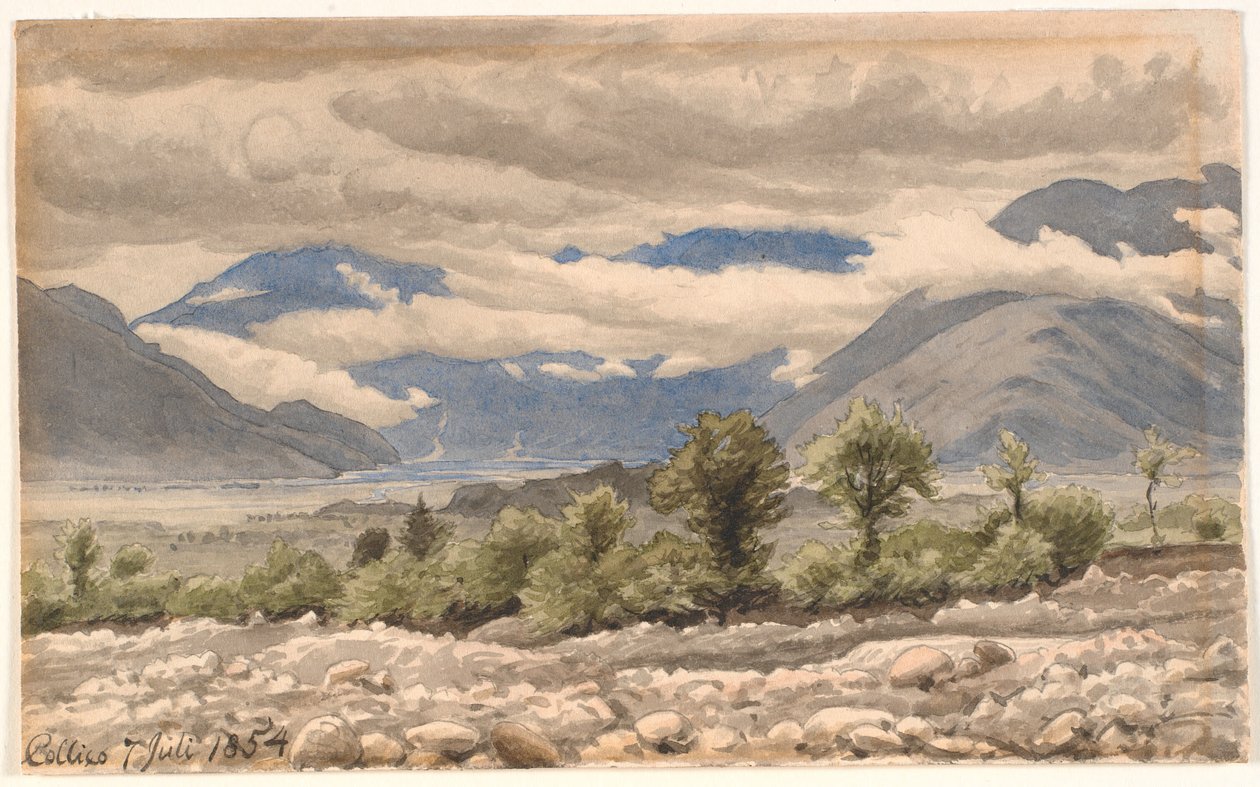 Italiaans berglandschap bij bewolkt weer door P.C. Skovgaard