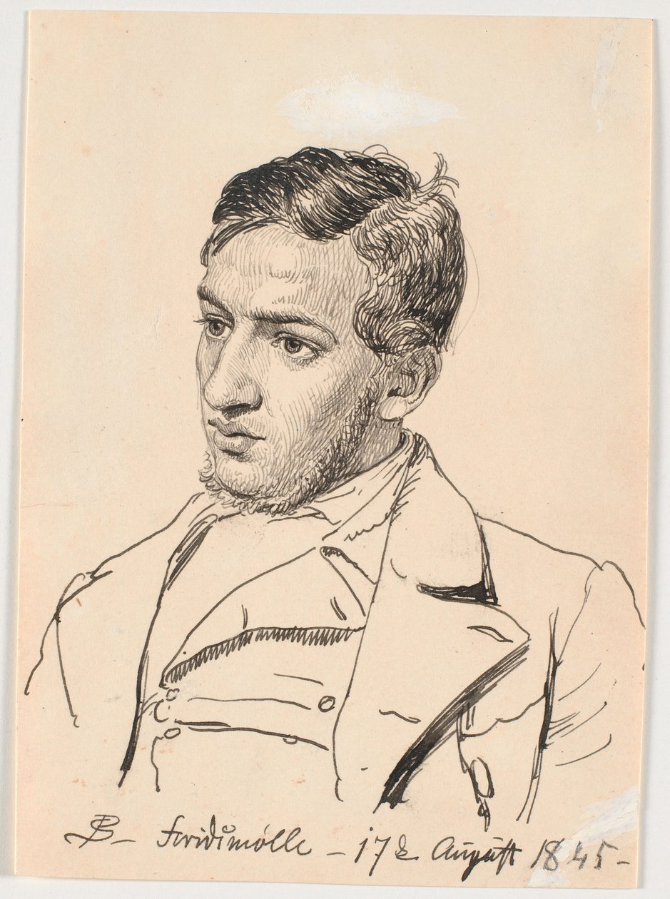 Portret van de Schilder Carlo Dalgas door P.C. Skovgaard
