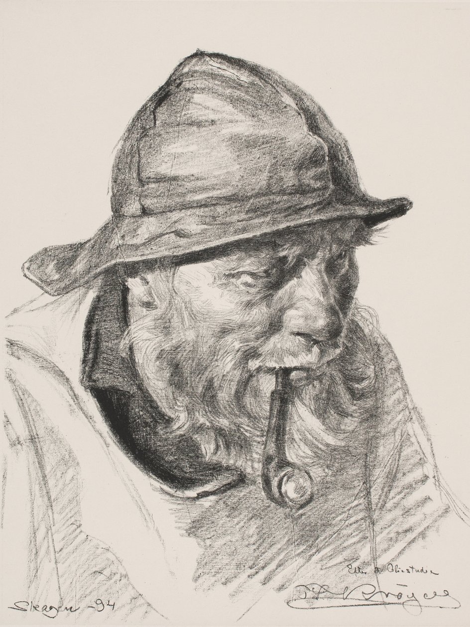 Hoofd van een visser uit Skagen door Peder Severin Krøyer