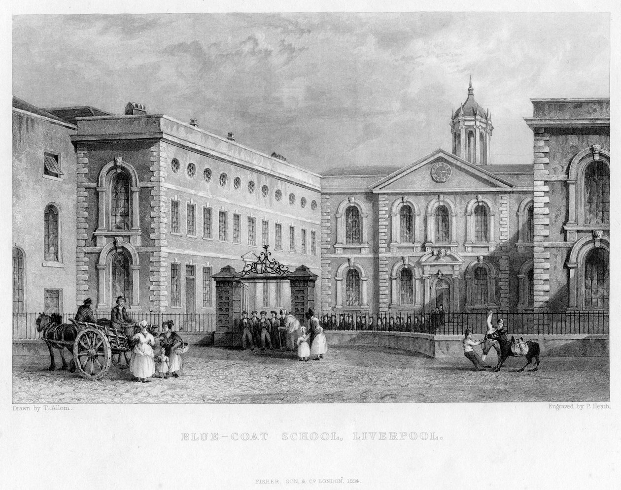 Blue-Coat School, Liverpool, 1834 door P. Heath