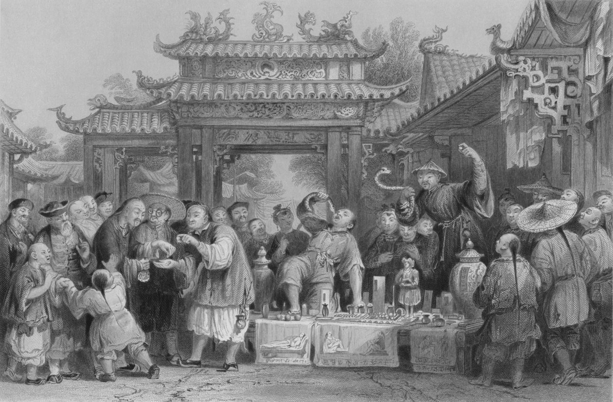 Een rondtrekkende dokter in Tien-sing, 1843 door P. Lightfoot