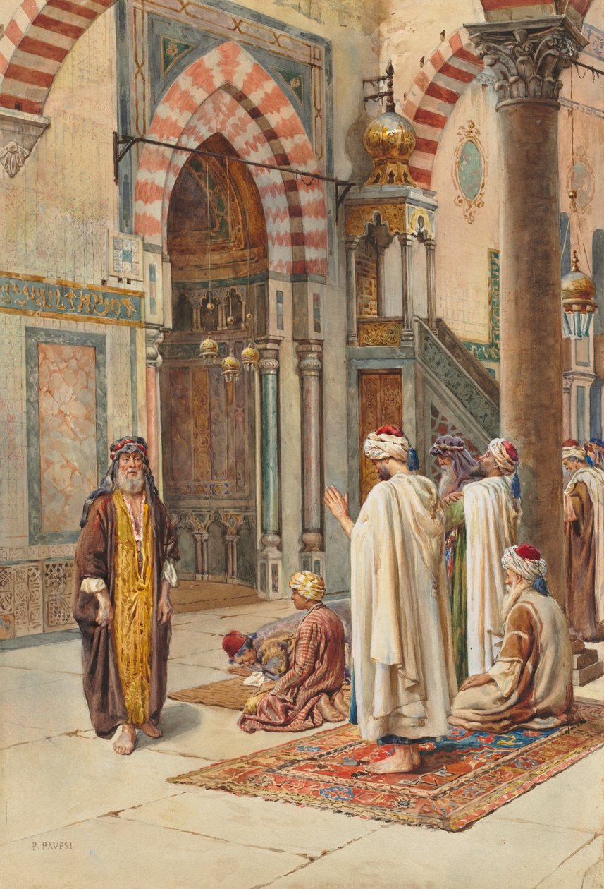 Moslims in gebed door P. Pavesi
