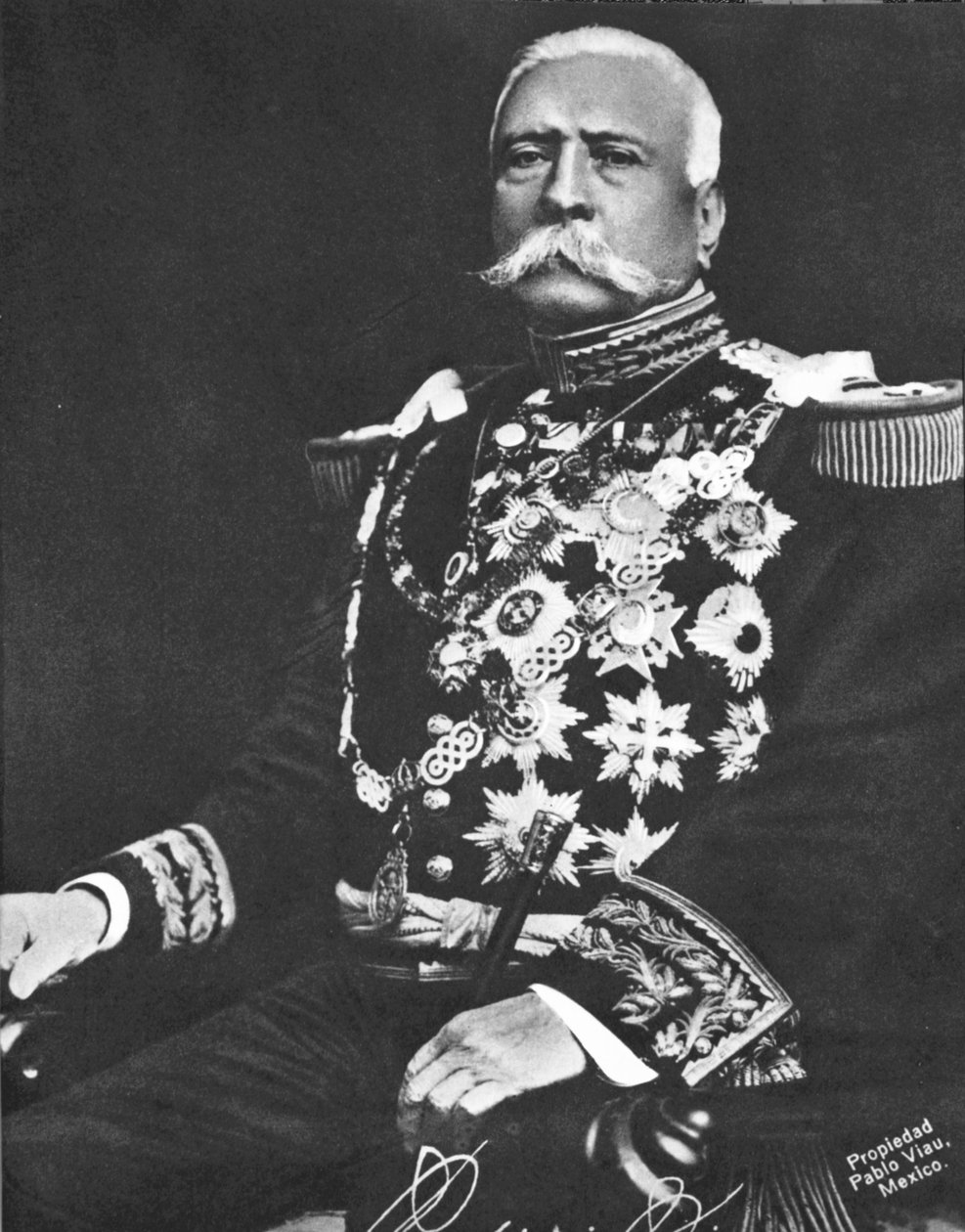 Porfirio Diaz van Mexico, c.1910 door Pablo Viau