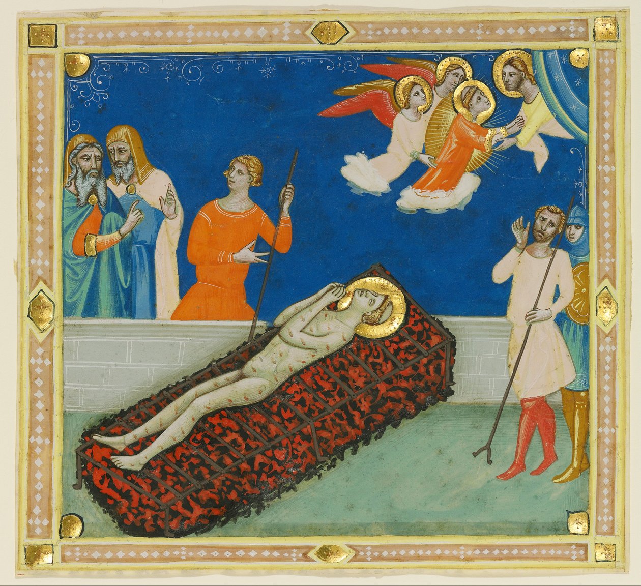 Het Martelaarschap van Sint Laurentius door Pacino di Bonaguida