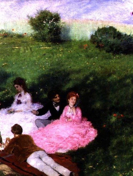 Picknick in mei (detail) door Pál Szinyei Merse