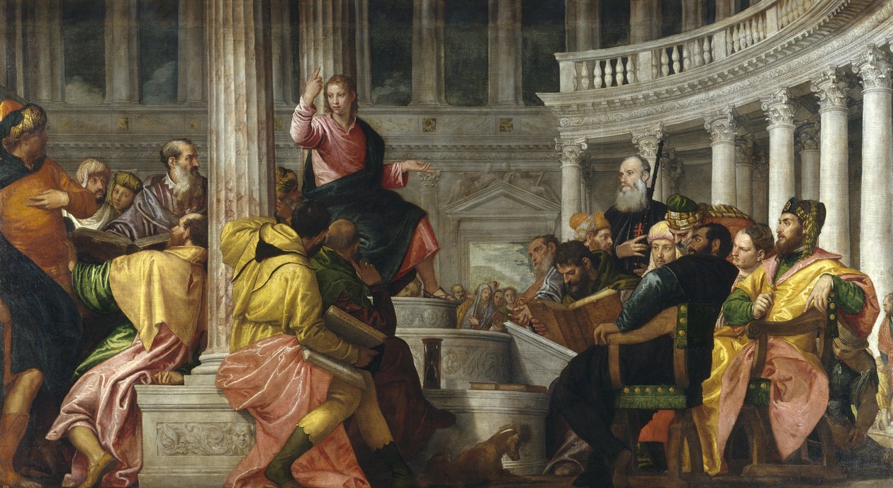 Christus onder de dokters door Paolo Veronese