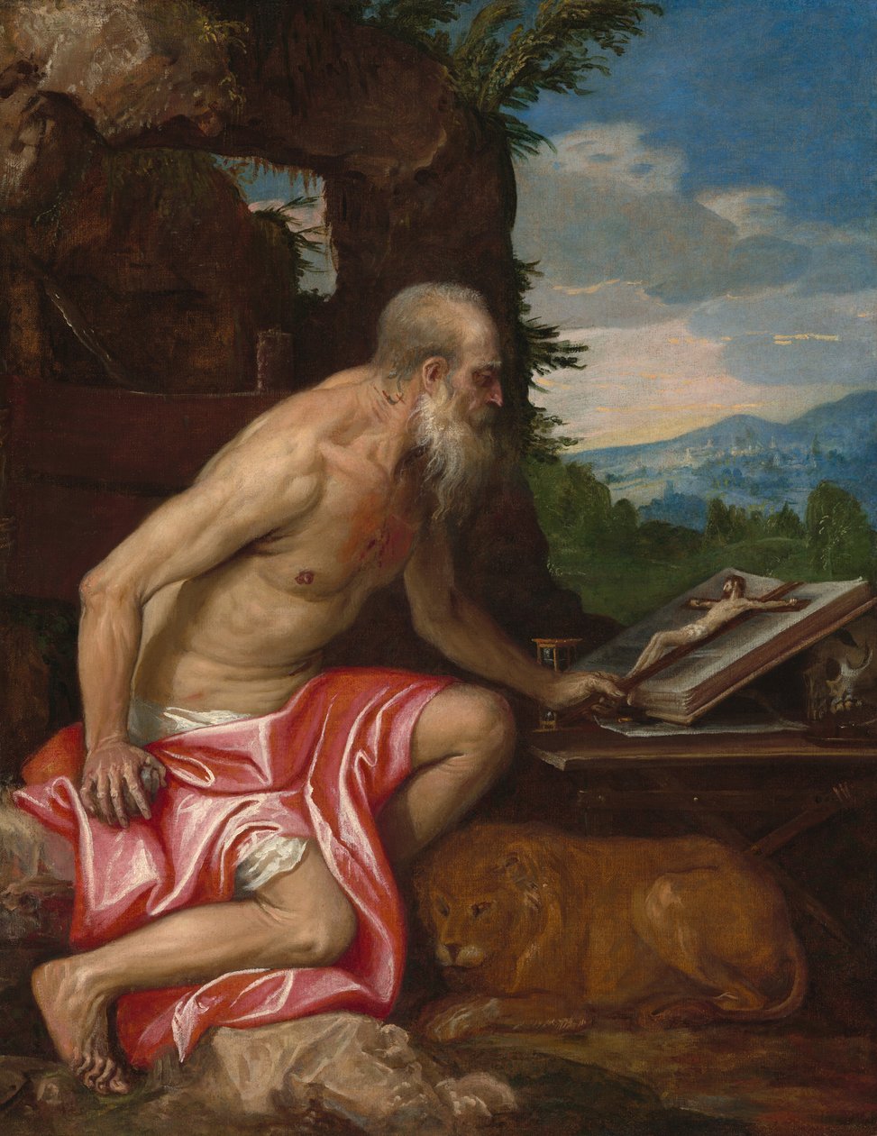 Sint Hiëronymus in de Wildernis, ca. 1575-1585 door Paolo Veronese