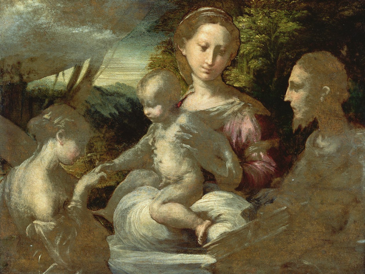 Studie voor Het mystieke huwelijk van St. Catherine, c.1527 door Parmigianino