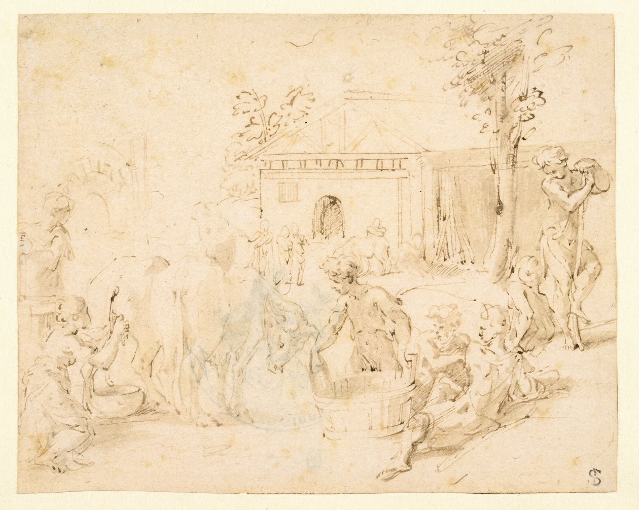 Rustieke scène door Parmigianino