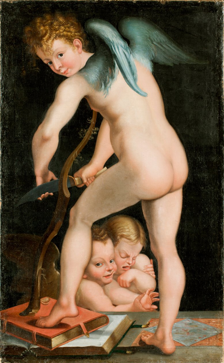 Boogsnijdende Cupido, tussen 1534 en 1540 door Parmigianino