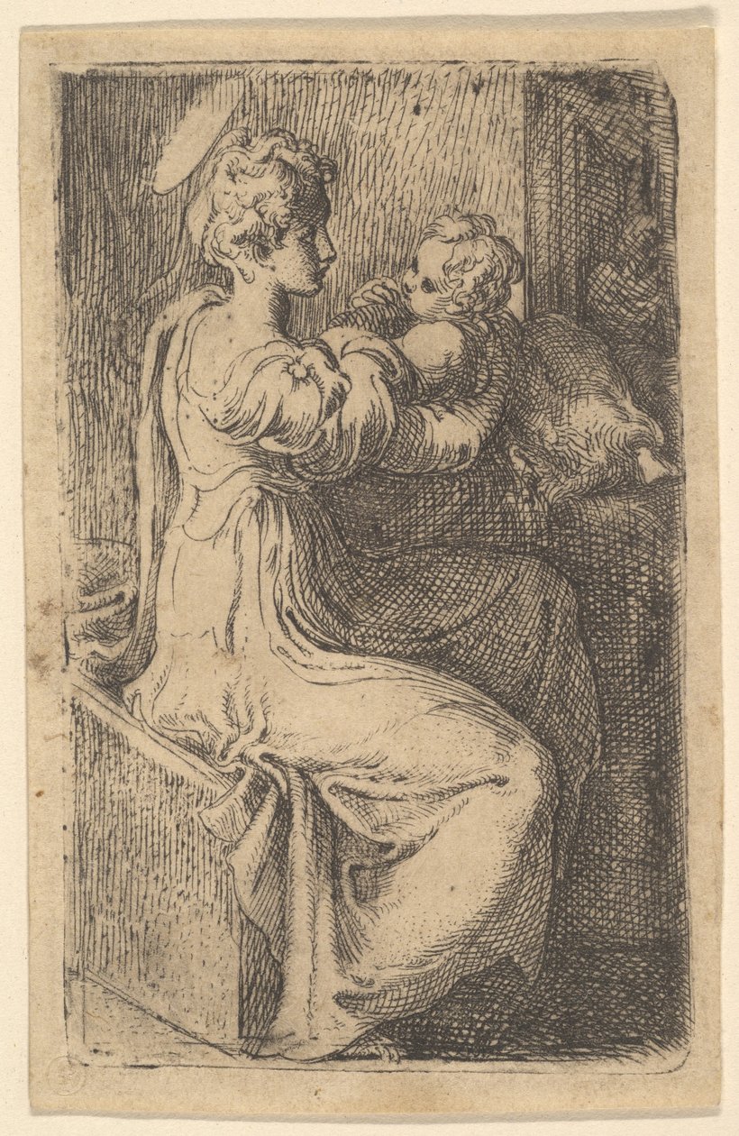 Madonna en kind door Parmigianino