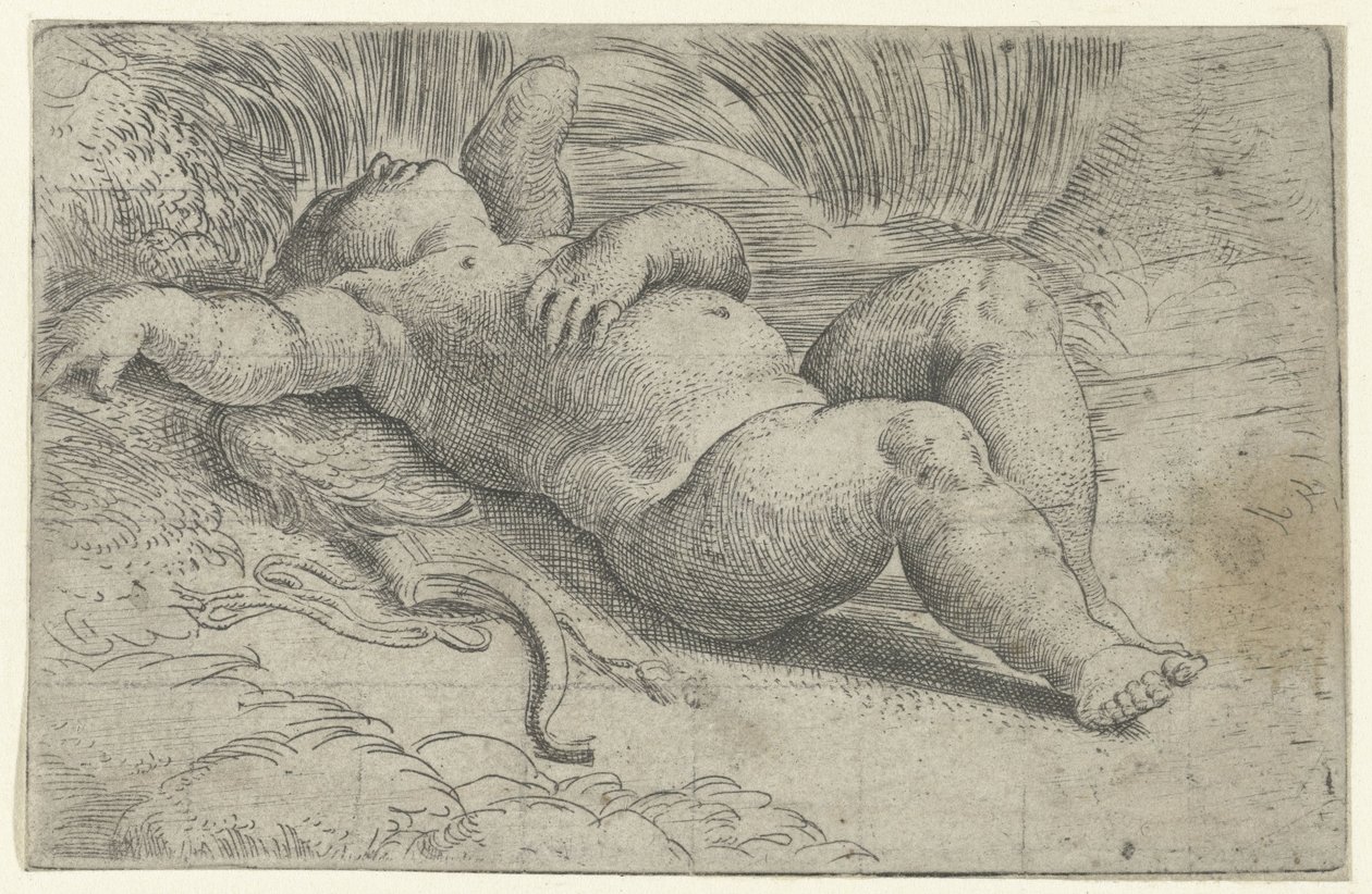 Slapende Cupido door Parmigianino