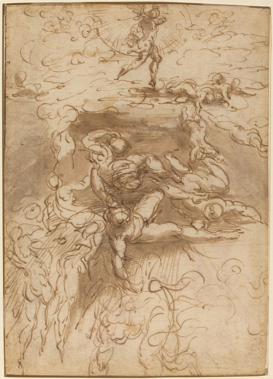 De Val van de Opstandige Engelen [recto] door Parmigianino