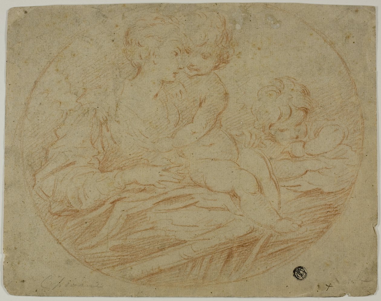 Vrouw en twee kinderen door Parmigianino