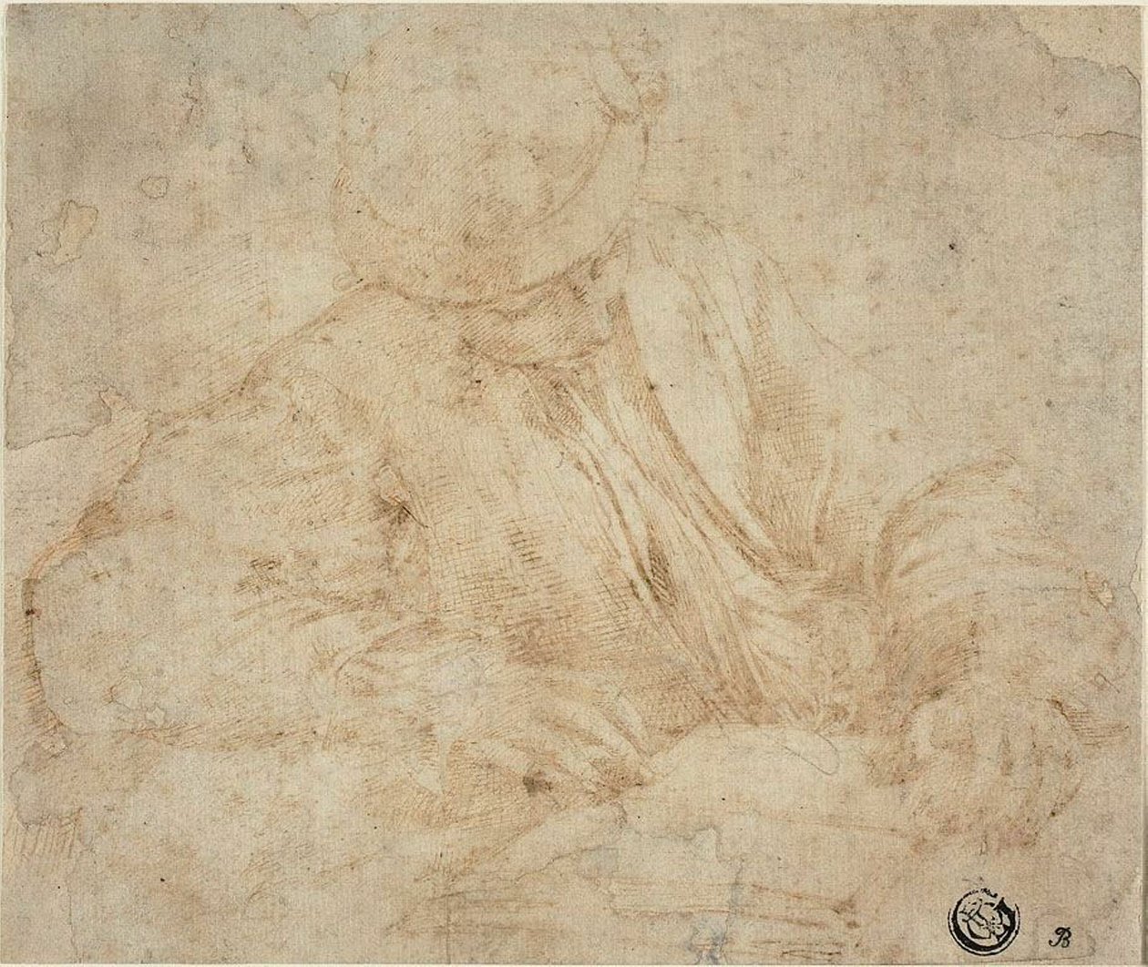 Jonge man die leest door Parmigianino