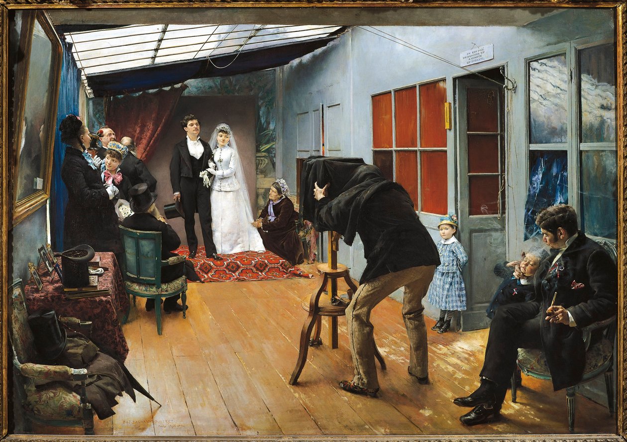 Bruiloft bij de fotograaf door Pascal Adolphe Jean Dagnan Bouveret