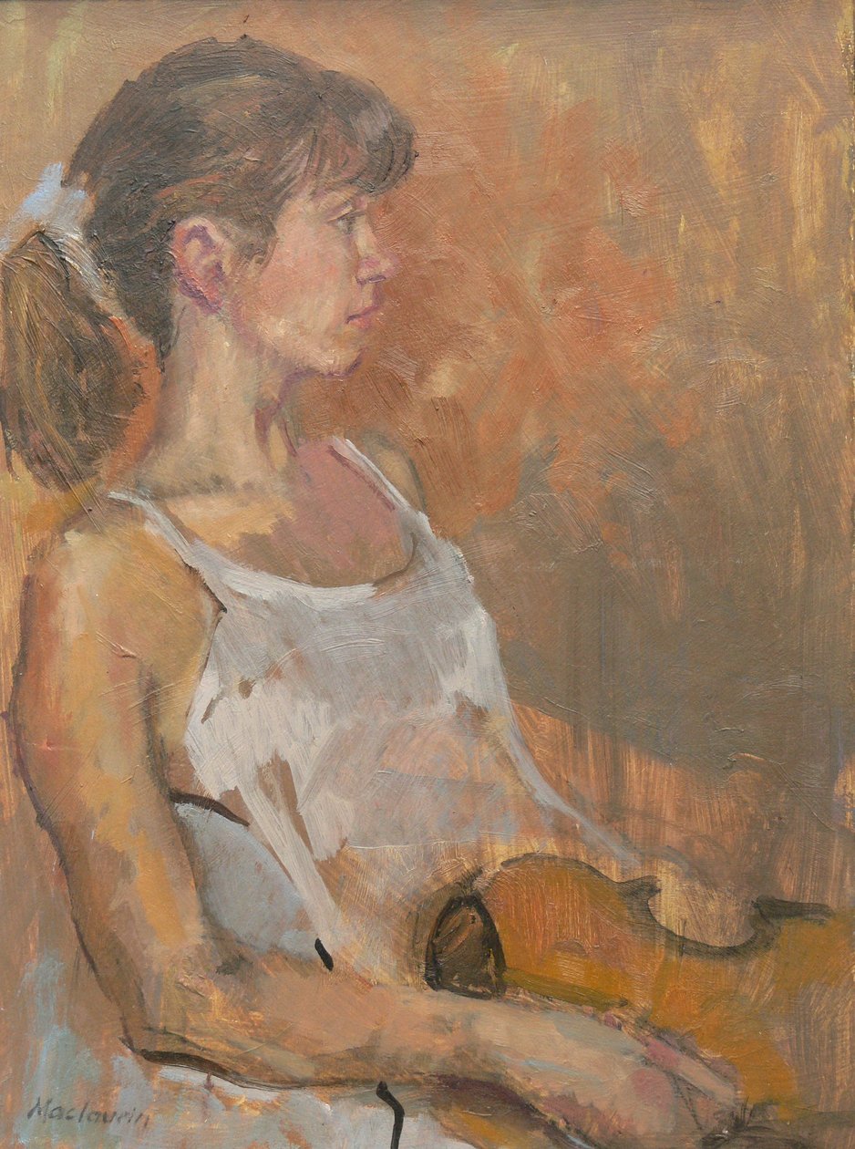 Meisje met viool, 2007 door Pat Maclaurin