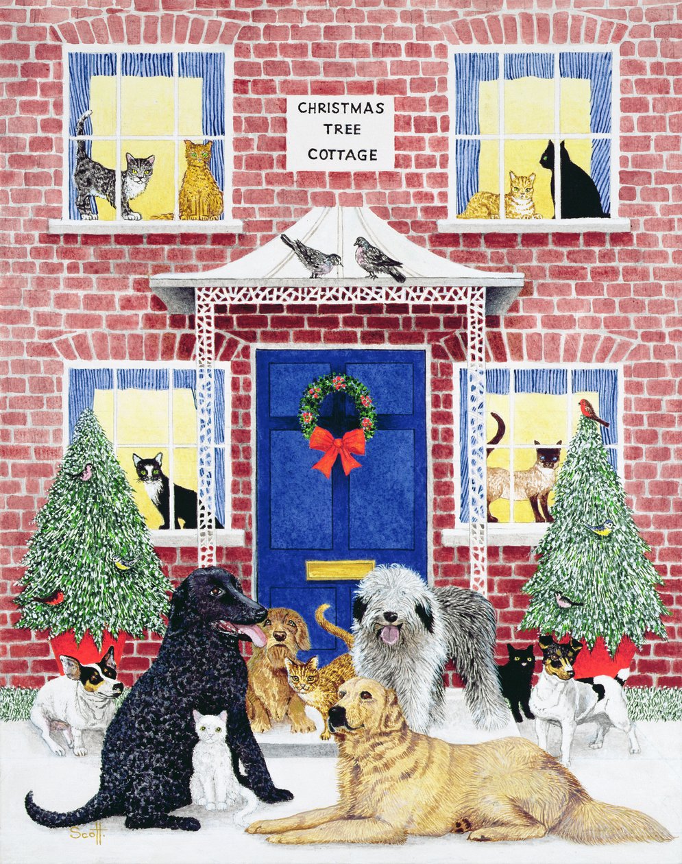 Kerstwarmte (olieverf op doek) door Pat Scott